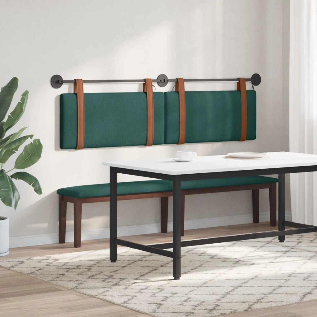 Testiera | Testata sospesa Con luce LED Verde Scuro PU Antico