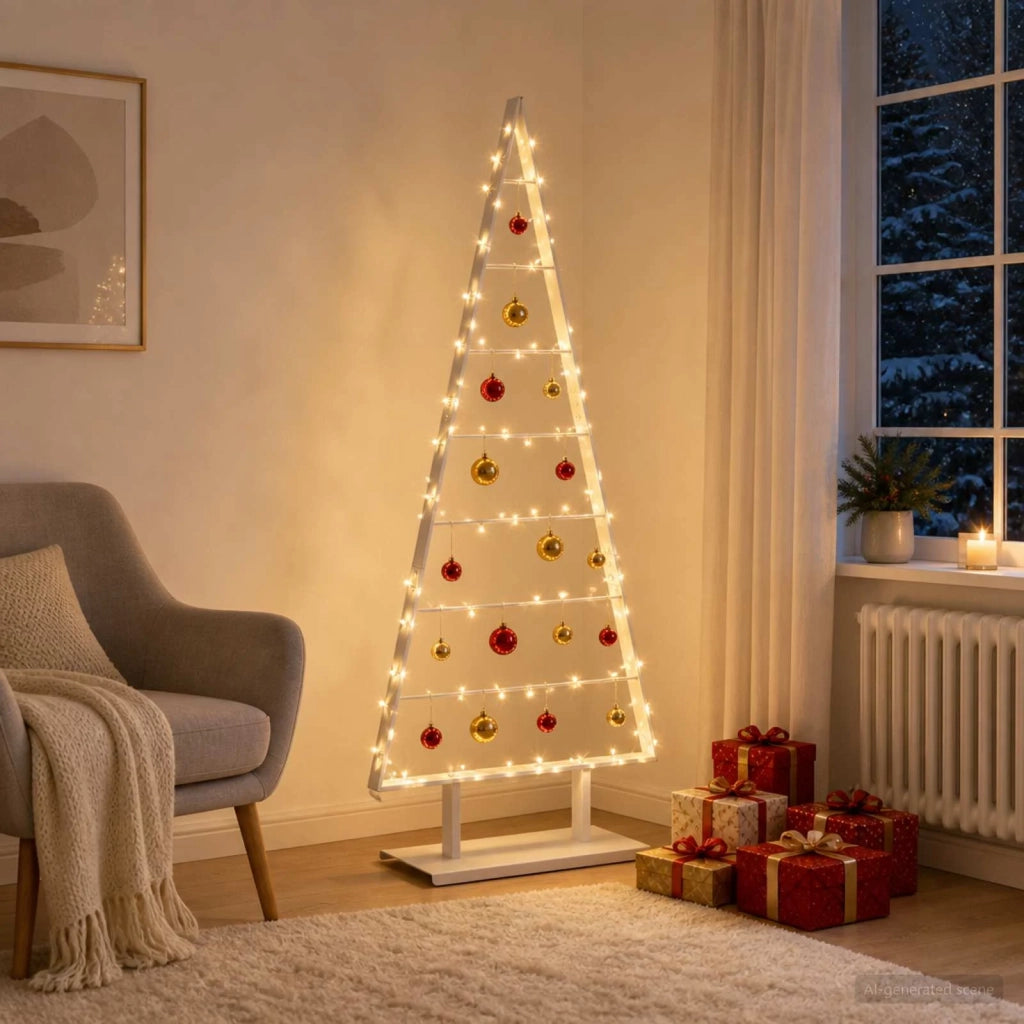 Albero di Natale in metallo KUOPIO 150 cm Acciaio Bianco 42053843