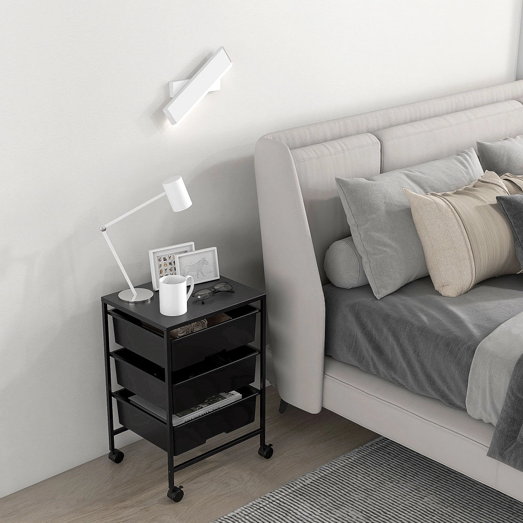 Carrello con ruote e 3 cestini ¨C zephmum ¨C 40,8x33,5x60,5 cm, nero