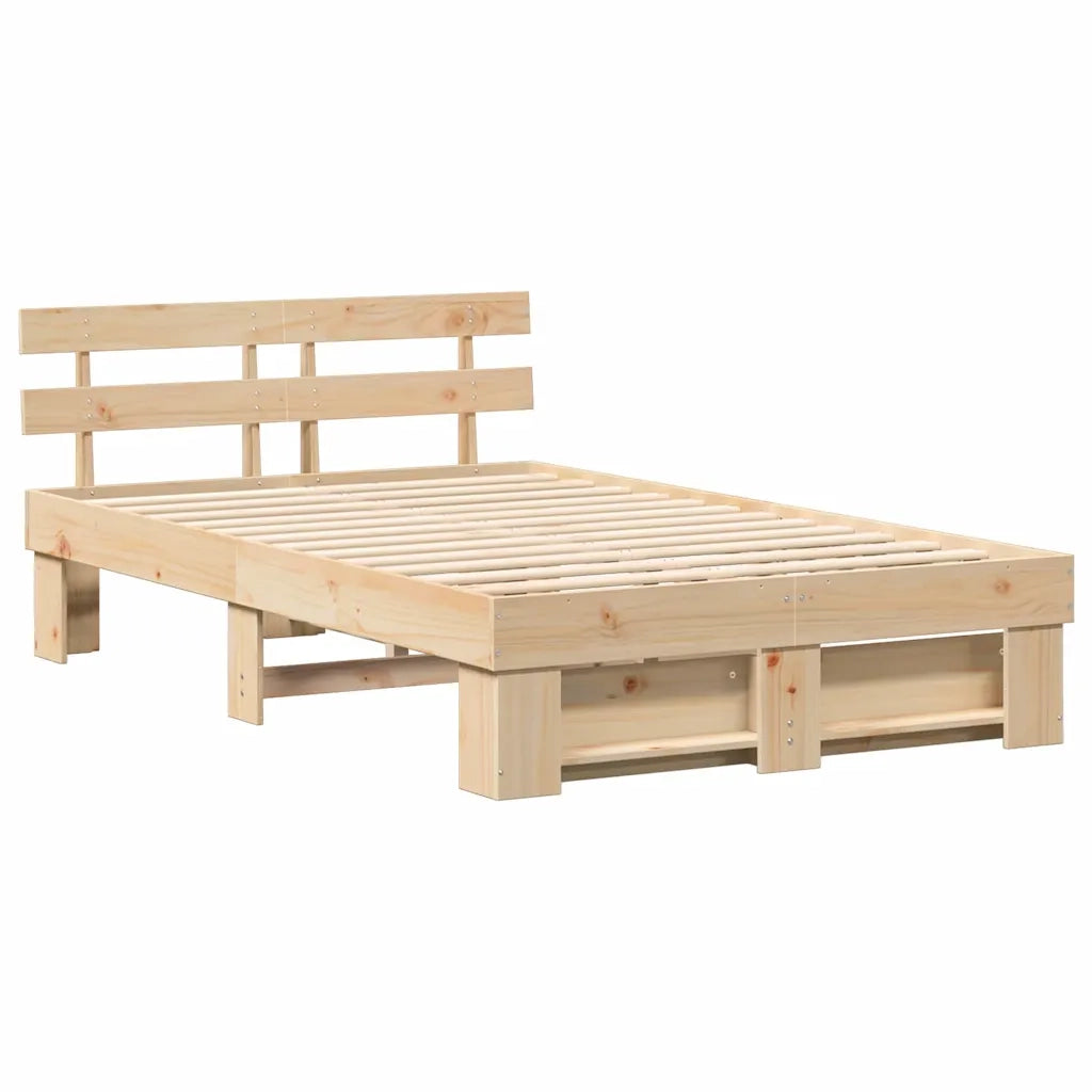 Letto matrimoniale | Letto per adulti | Struttura del letto Marrone 120 x 190 cm Pino massello