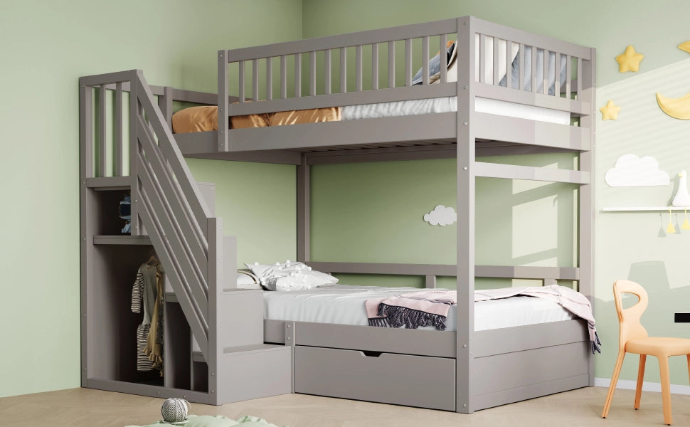 letto a castello in legno grigio 90 x 200 cm