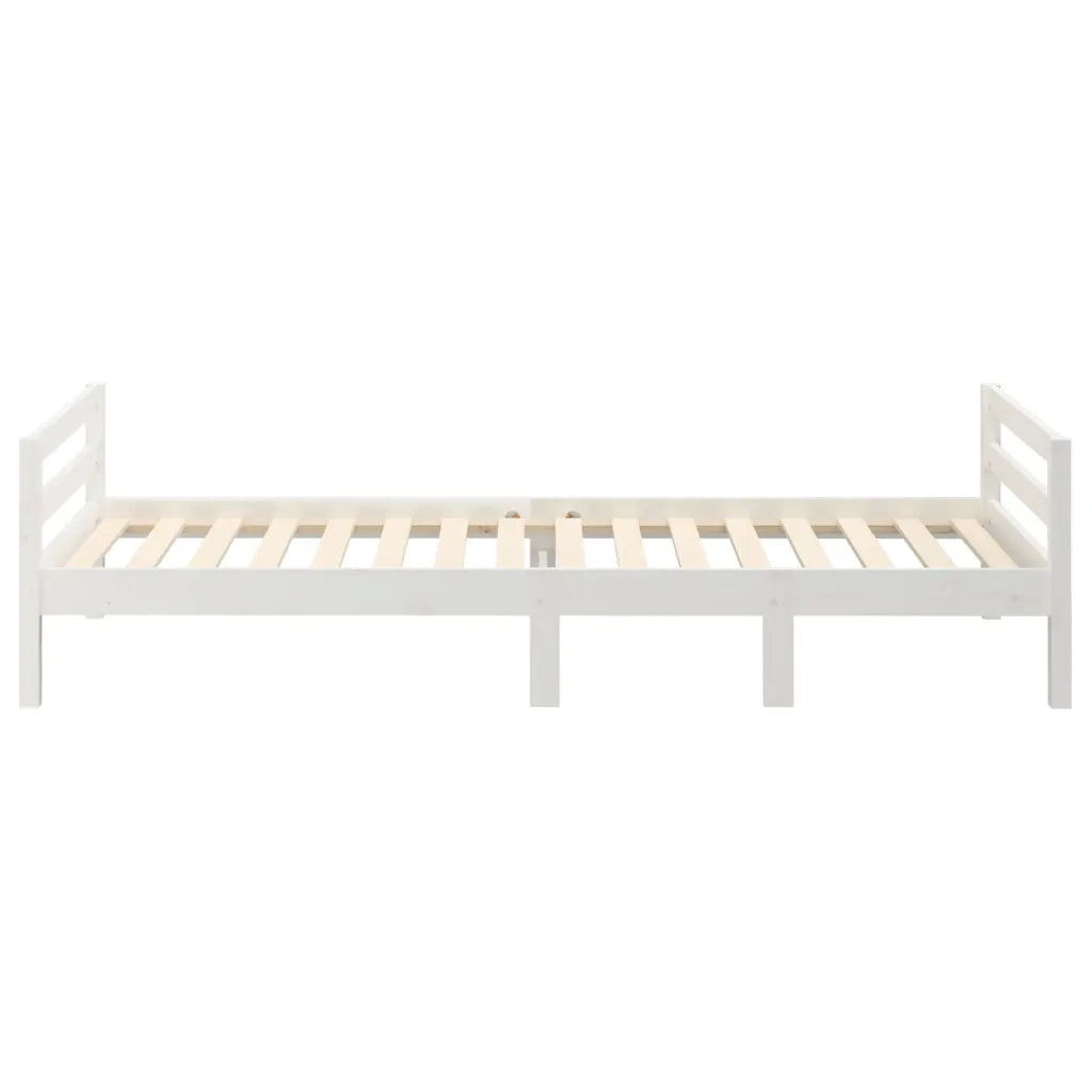 Giroletto senza Materasso Bianco 80x200 cm Legno Massello Pino
