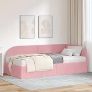 Struttura Letto Angolare con Materasso 2 pcs Rosa Velluto
