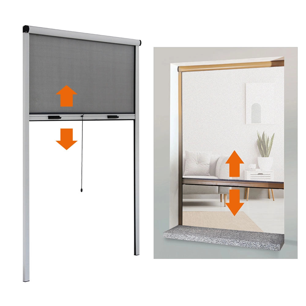 Zanzariera a Rullo per Finestra Flash Misure Personalizzabili Formato: 140x160 mm, Colore: Bronzo