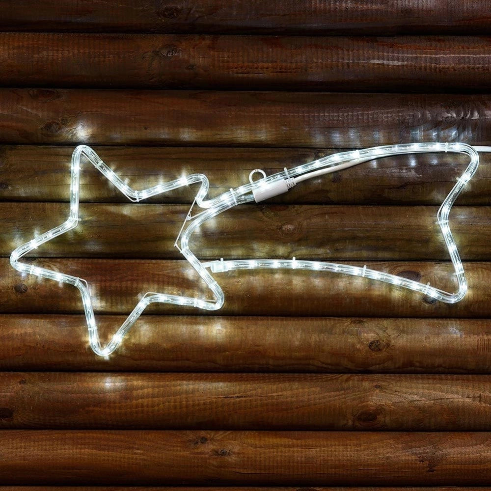 Trade Shop - Stella Cometa Luminosa 65 Cm In Tubo Luminoso A Led Bianchi Luce Bianca Fredda -