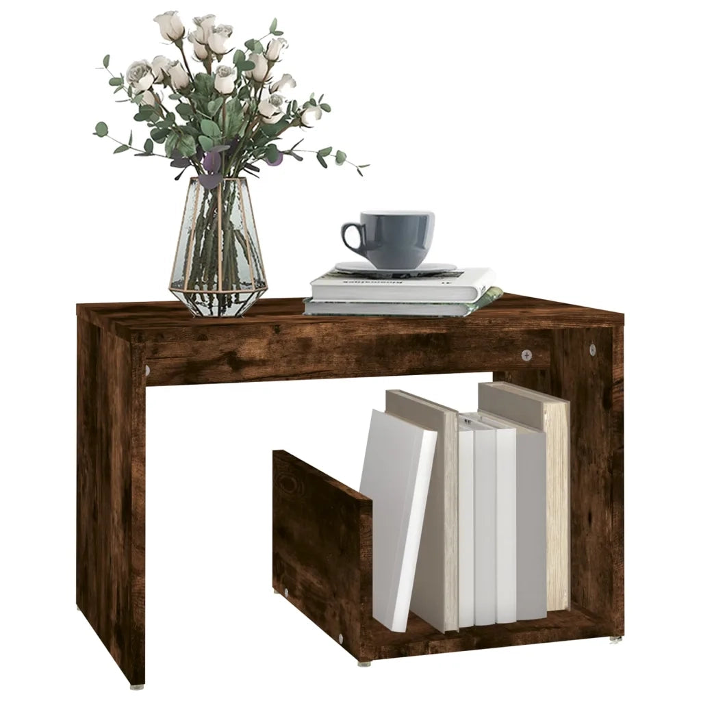 Tavolino-Tavolino da soggiorno-Tavolo Rovere Fumo 59x36x38 cm in Legno Multistrato
