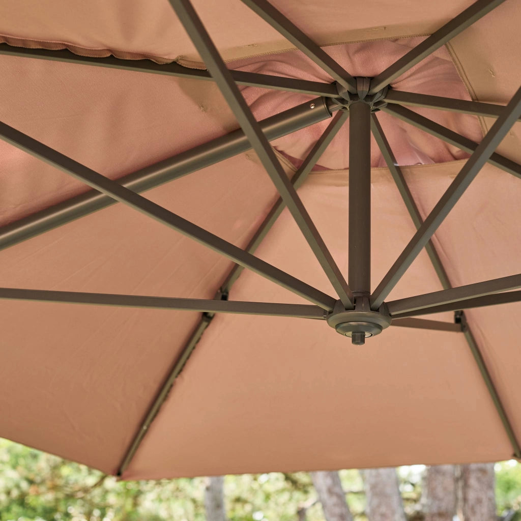 Ombrellone rettangolare decentrato, 3x4m, beige