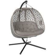 Poltrona sospesa a due posti con cuscino e supporto bevande ¨C Zephmum ¨C Grigio
