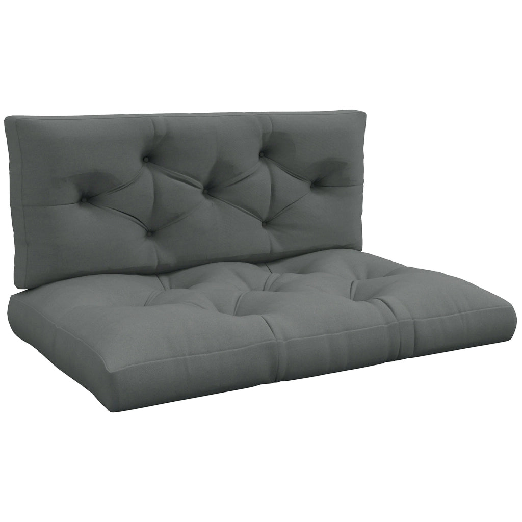 Cuscino sedile Cuscino cuscino con cuciture a bottoni; 120 x 80 x 12 cm; grigio