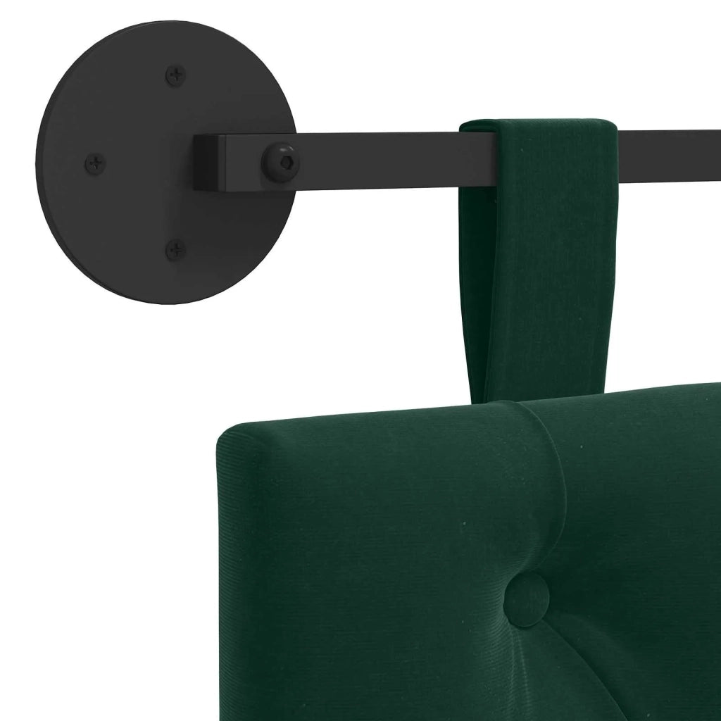 Testiera | Testata sospesa Con luce LED Verde Scuro Velluto