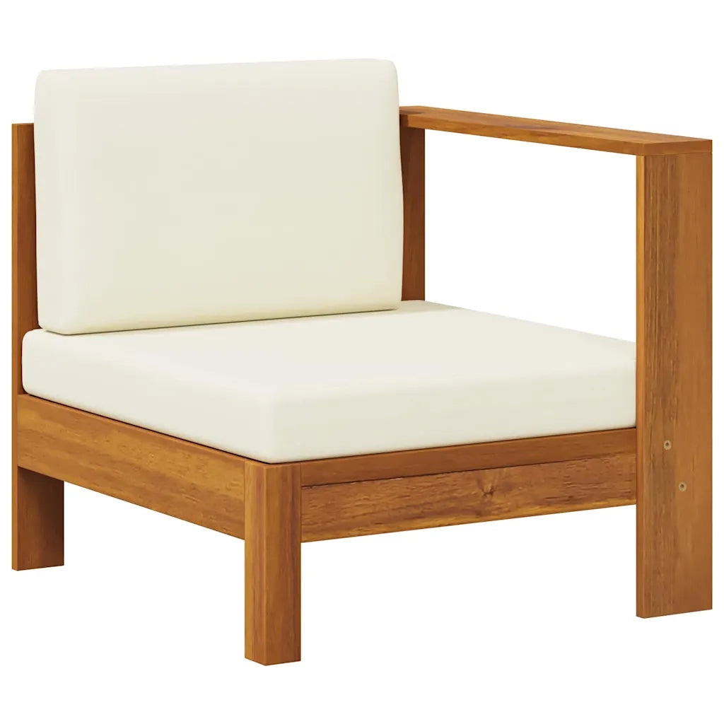 Divano Centrale con 1 Bracciolo Bianco Crema Massello d'Acacia