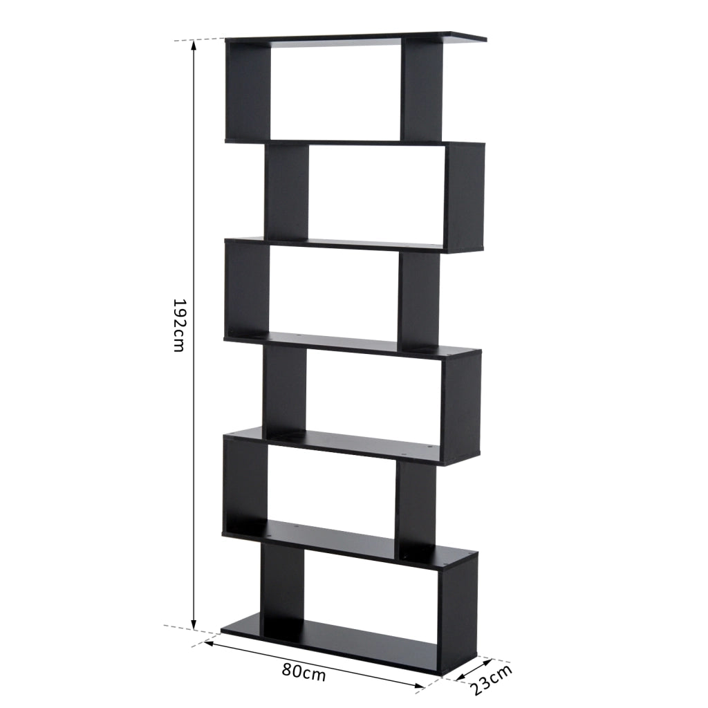 Libreria con 6 ripiani ¨C Xylo ¨C legno nero 80x23x192 cm