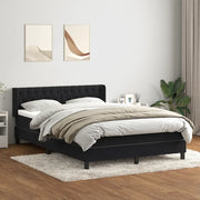 Giroletto a Molle con Materasso Nero 160x210 cm in Velluto 3318371