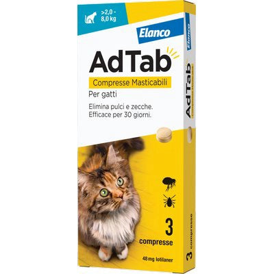 ANTIPARASSITARIO ADTAB GATTI ELANCO - KG  2/8 CF=PZ 3- 1 confezioni