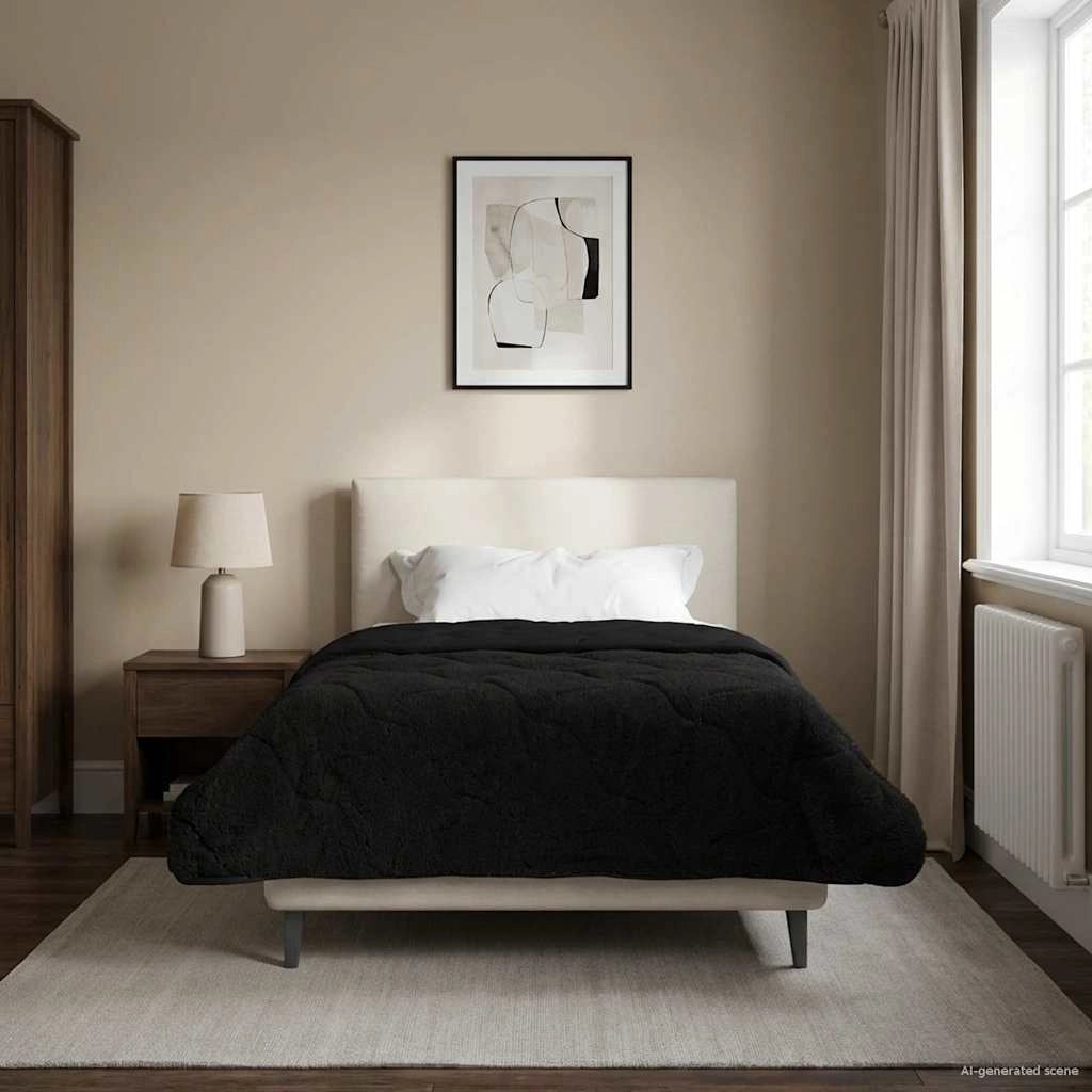 Duvet Invernale 155 x 220 cm Inverno Nero Traspirante 42026332