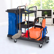 Carrello professionale per pulizie con strizzatore e secchi