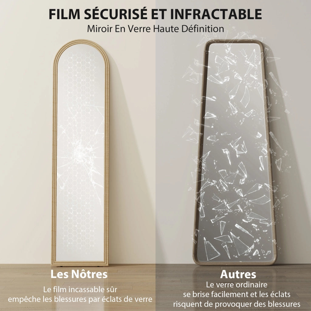 Specchio a parete ¨C Minimal ¨C effetto pietra 40x160 cm beige