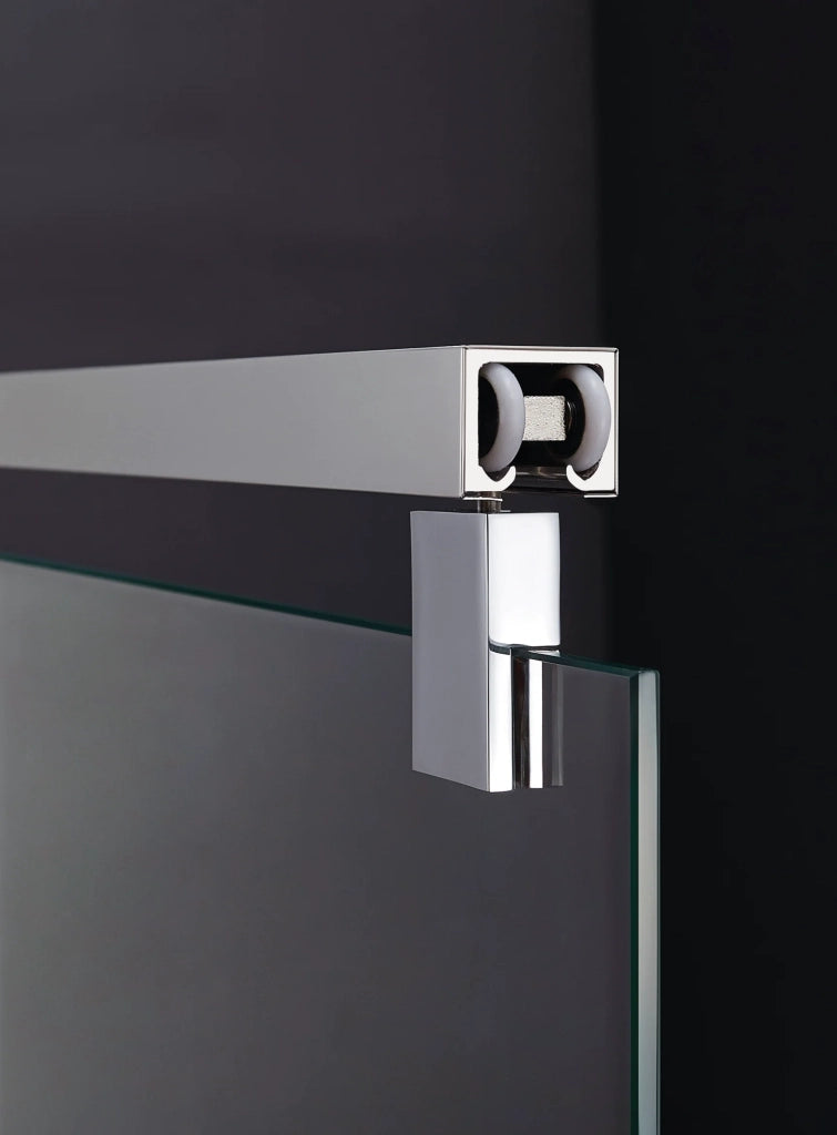 Box doccia angolare FUTURA ingresso ad angolo 90x80 cm (85-90/75-80) alluminio lucido vetro trasparente