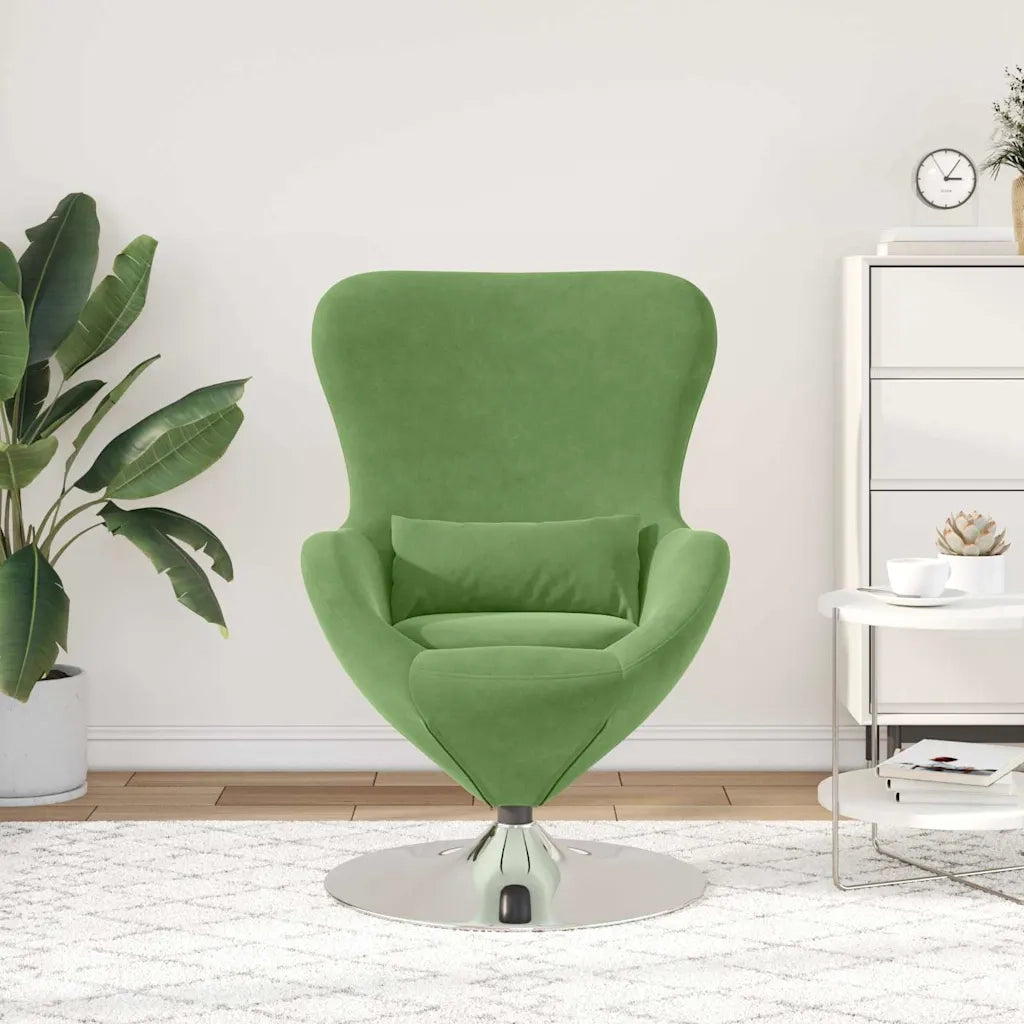 Poltrona | Sedia Relax uovo Verde chiaro Velluto