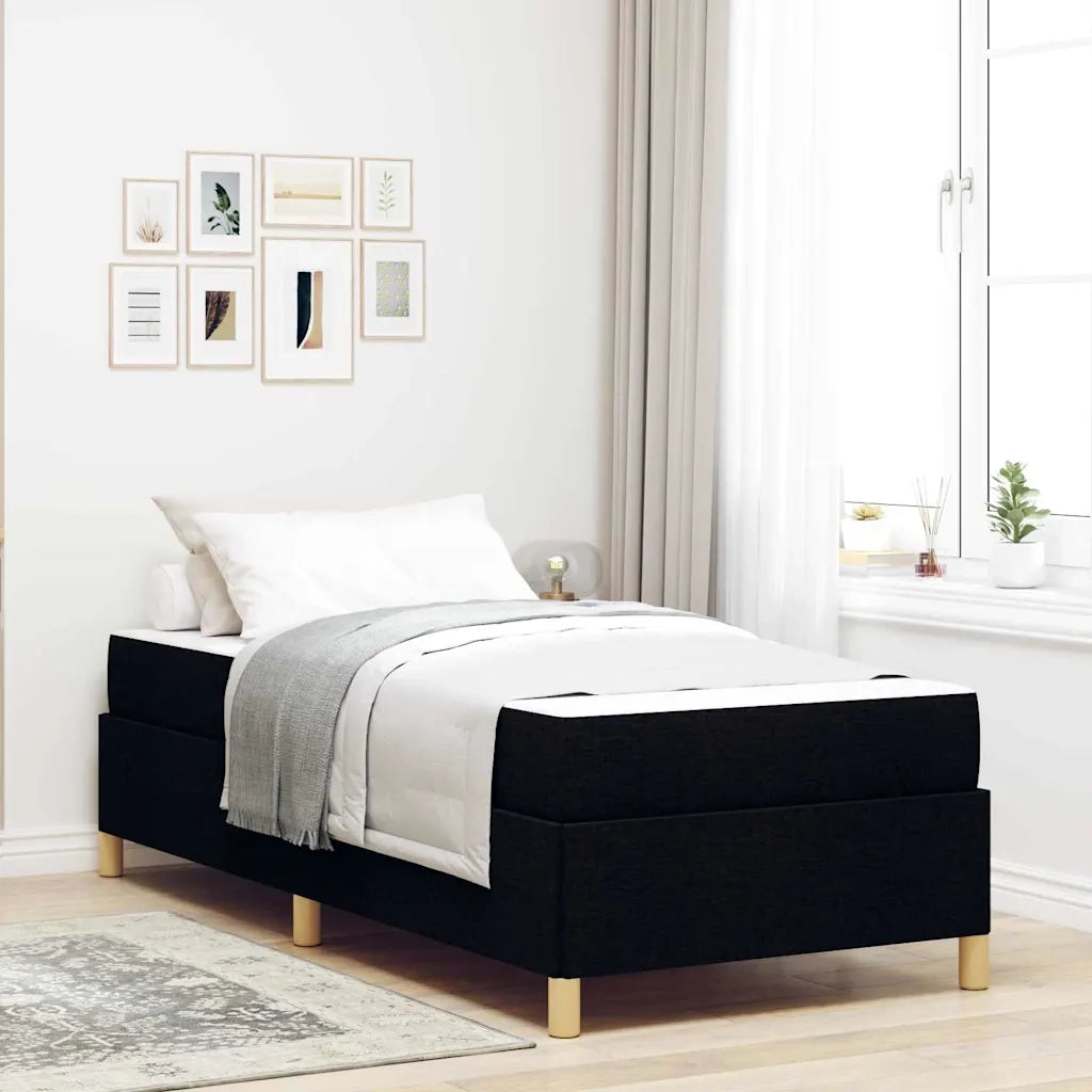 Struttura del letto con materasso Nero 90 x 200 cm Tessuto 3398908