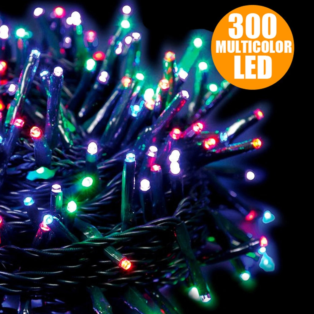 Catena luci a led luminosa natalizia 28,5 metri 300 led mult