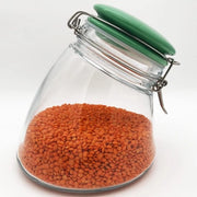 Contenitore di conservazione 1200 ml | coperchio ceramico verde | bicchiere da caffè, bicchiere da muesli, bicchiere da bong | ermetico grazie a una chiusura a gomito spessa + anello di silicone