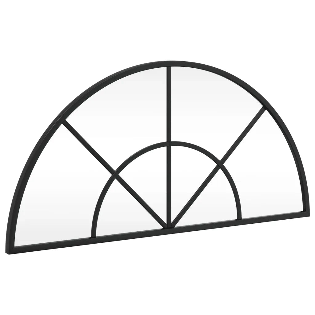 Specchio da Parete | Specchio decorativo Nero 60x30 cm Arco in Ferro