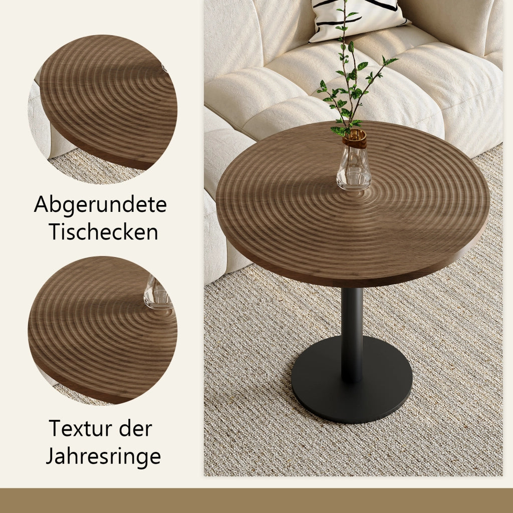 Tavolo da pranzo rotondo con base a tulipano, per cucina e sala da pranzo, in MDF e metallo, legno, 80 × 76 cm