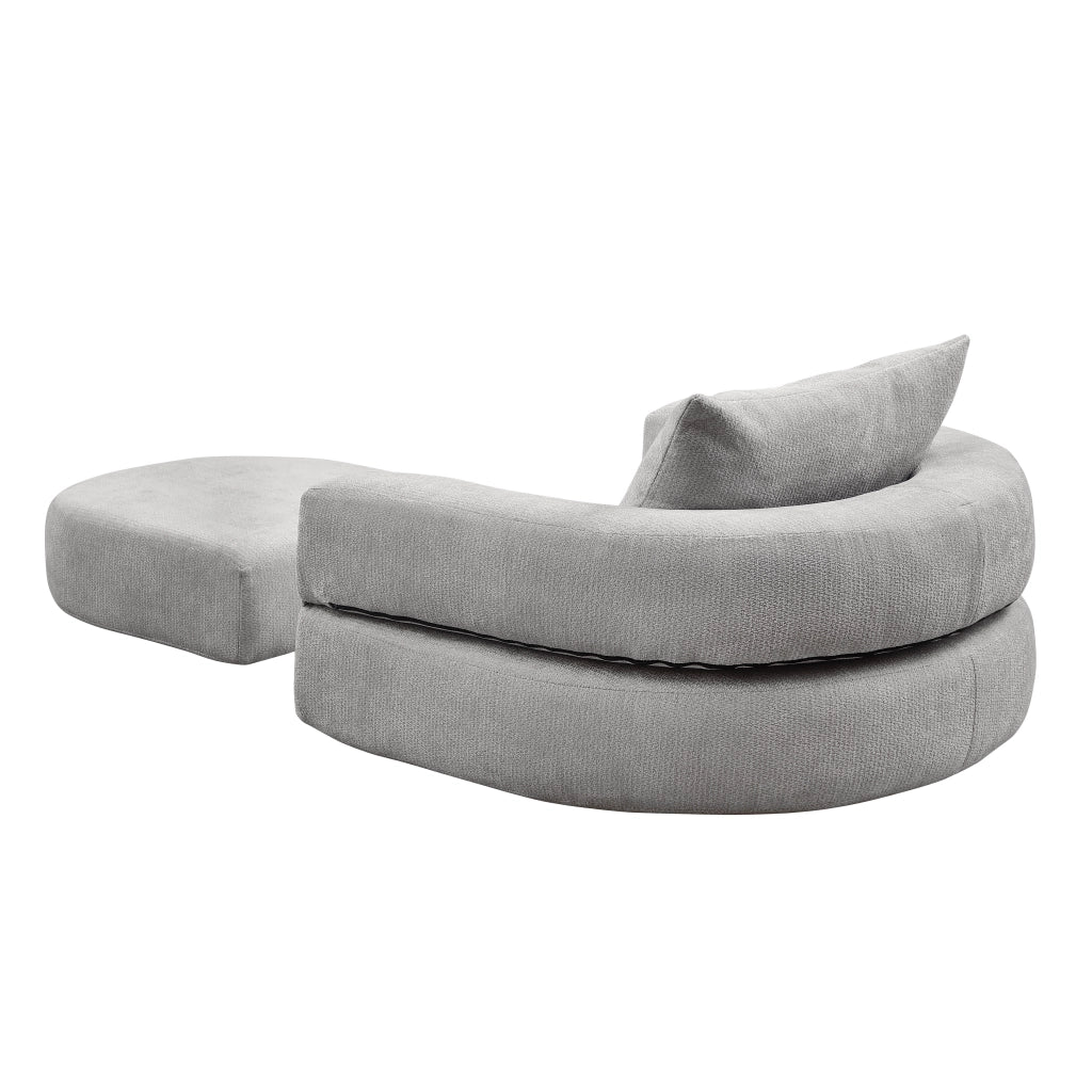 Divano modulare in ciniglia con seduta ampia e design minimalista per soggiorno, grigio chiaro 105 × 28 × 28 cm