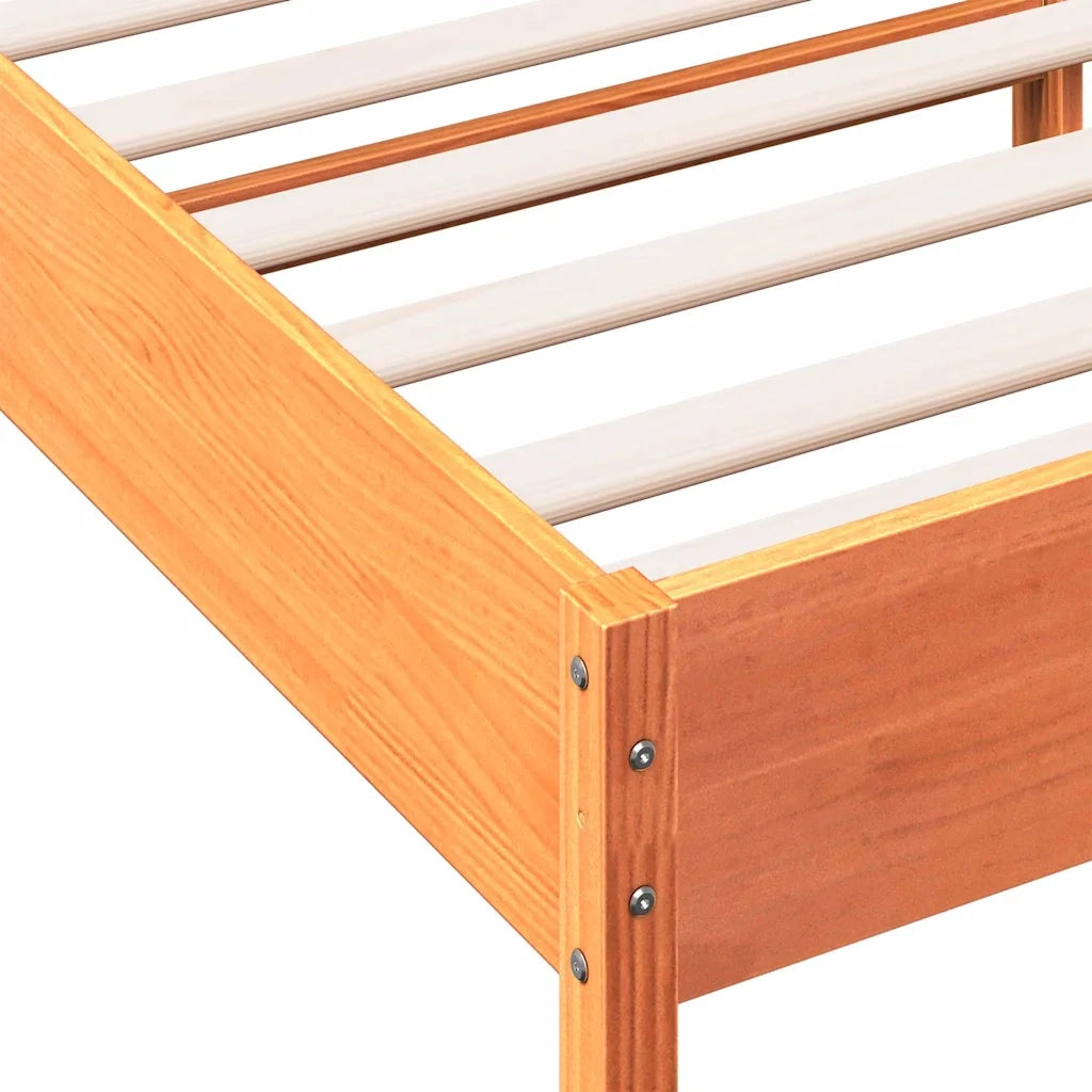 Letto senza Materasso-Struttura Letto Marrone Cera 75x190 cm in Legno di Pino 112135