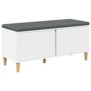 Panca per ingresso con cuscino Bianco 100 x 38 x 46 cm