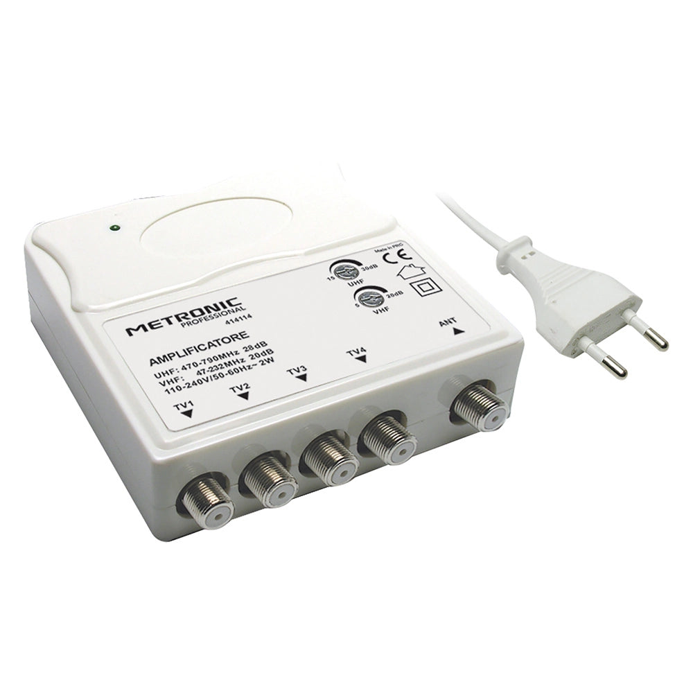 1pz amplificatore interno 1 in/4 out 1 ingresso uhf/vhf - 4 uscite tv cod:ferx.8072314nlm