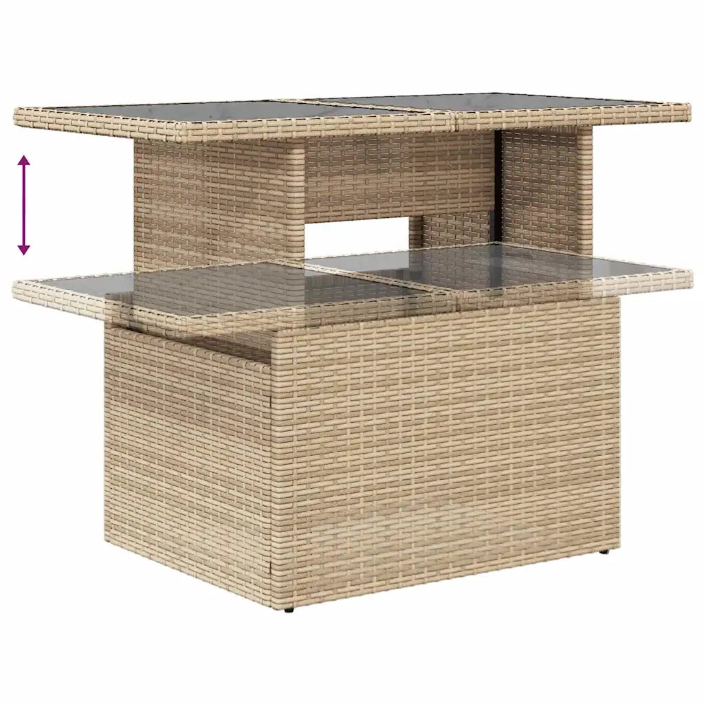 Set Divano da Giardino 9 pcs Beige e Grigio Chiaro polyrattan 3348976