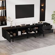 MOBILE TV 200x40x50,5 cm Nero in Truciolare con 2 ante e 2 cassetti
