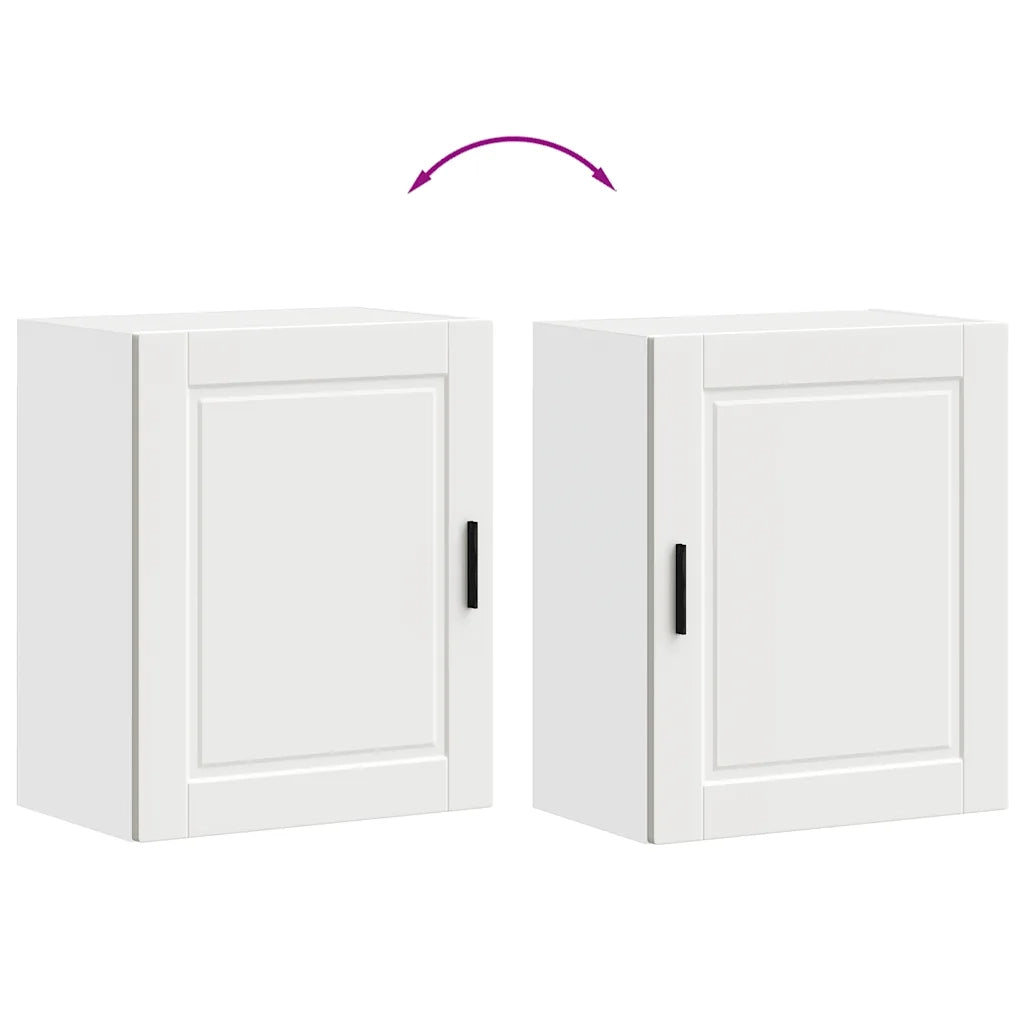 Set di 2 pensili da cucina ottimizzano lo spazio di stoccaggio 50 x 31 x 60 cm in legno ingegnerizzato bianco 02_0050343