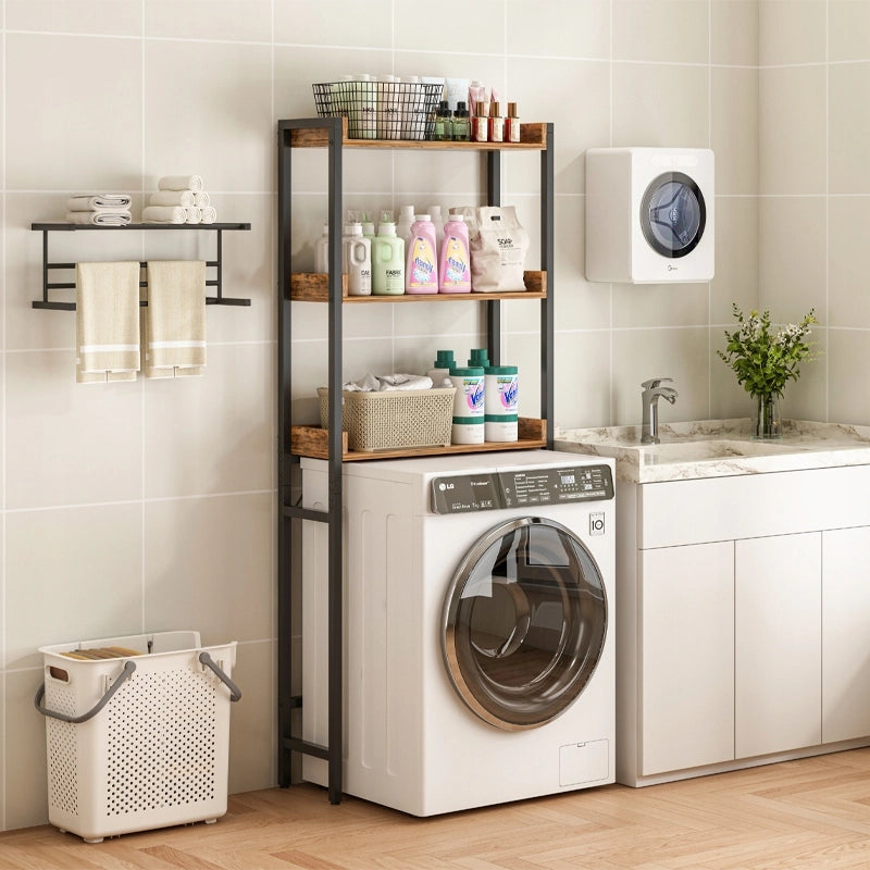 SCAFFALE MOBILE DA BAGNO SOPRA IL WC LAVATRICE LOFT INDUSTRIALE SCAFFALI 165 CM