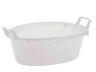 BACINELLA OVALE IN POLIETILENE BIANCA  ø cm.80x31h. lt.75    STEFANPLAST