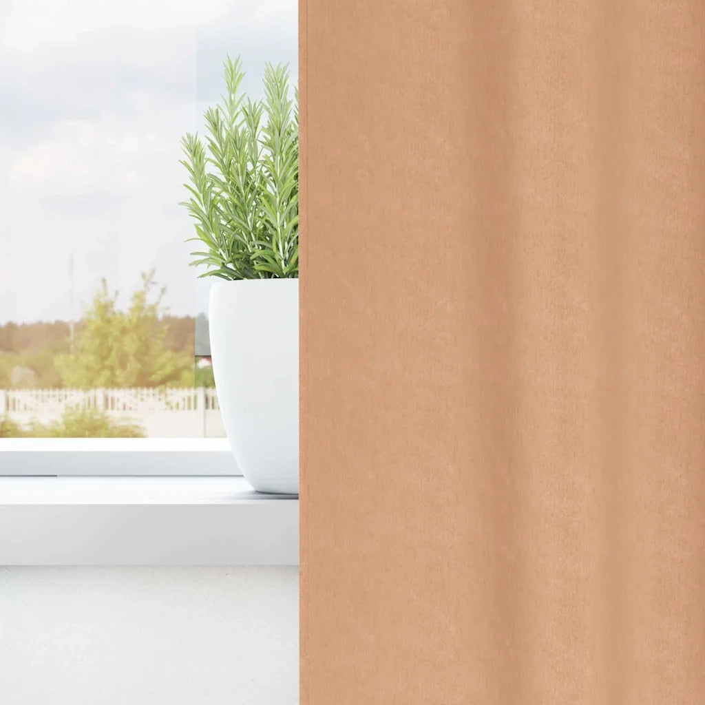 Tende Oscuranti | Tende Blackout con Anelli 2 pz Marrone Chiaro 140 x 140 cm