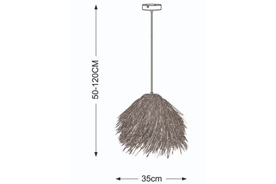 Lampada a sospensione rattan boho marrone Brezze E27