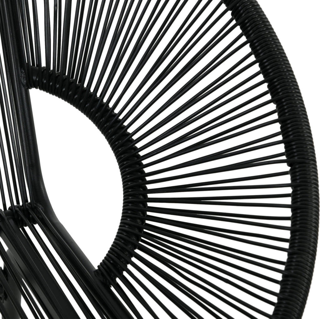 Divanetto da esterno 2 posti in rattan PE nero 132 cm
