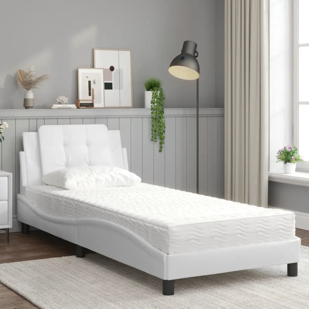 Giroletto senza Materasso Zadar Bianco 100x200 cm in Similpelle