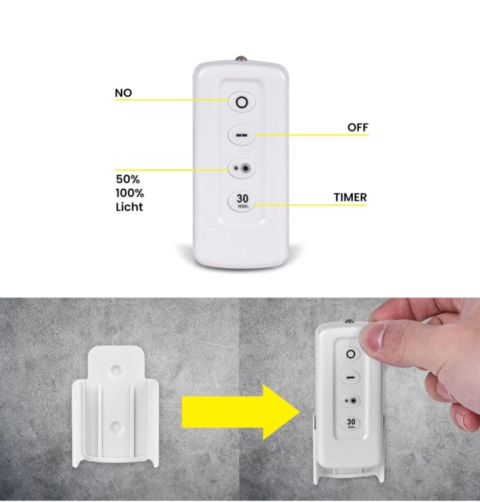 SET 3 FARETTI LED LIGHT CON TELECOMANDO CONTROL REMOTE PER SOFFITTO ARMADIO F16