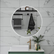 AICA Specchio da bagno 70 x 70 cm, 3 colori, antiappannamento, dimmerabile, interruttore touch, Funzione Memoria