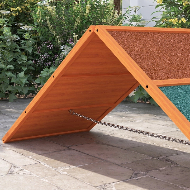 Rampa da agility per cani regolabile e pieghevole in legno arancione antiscivolo 173 × 59 × 66 cm