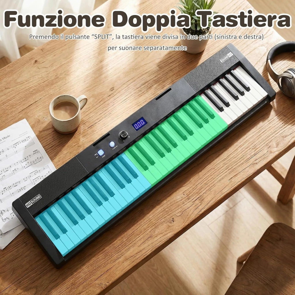 Tastiera Pianoforte a 61 Tasti Semi-Pesati, Sgabello Regolabili
Set Pianoforte Elettrica 128 Ritmi & 128 Toni e 80 Demo, Strumento Musicale per Bambini, Adolescenti e Adulti