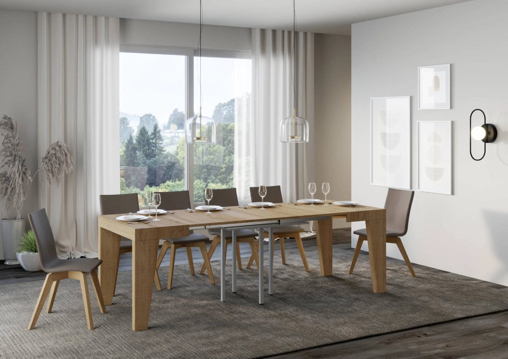 Tavolo Allungabile 90-246x90x77 cm Naxy Quercia Naturale