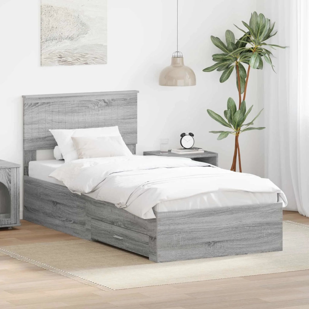 Struttura del letto Grigio Sonoma 90 x 200 cm Legno multistrato 3410945
