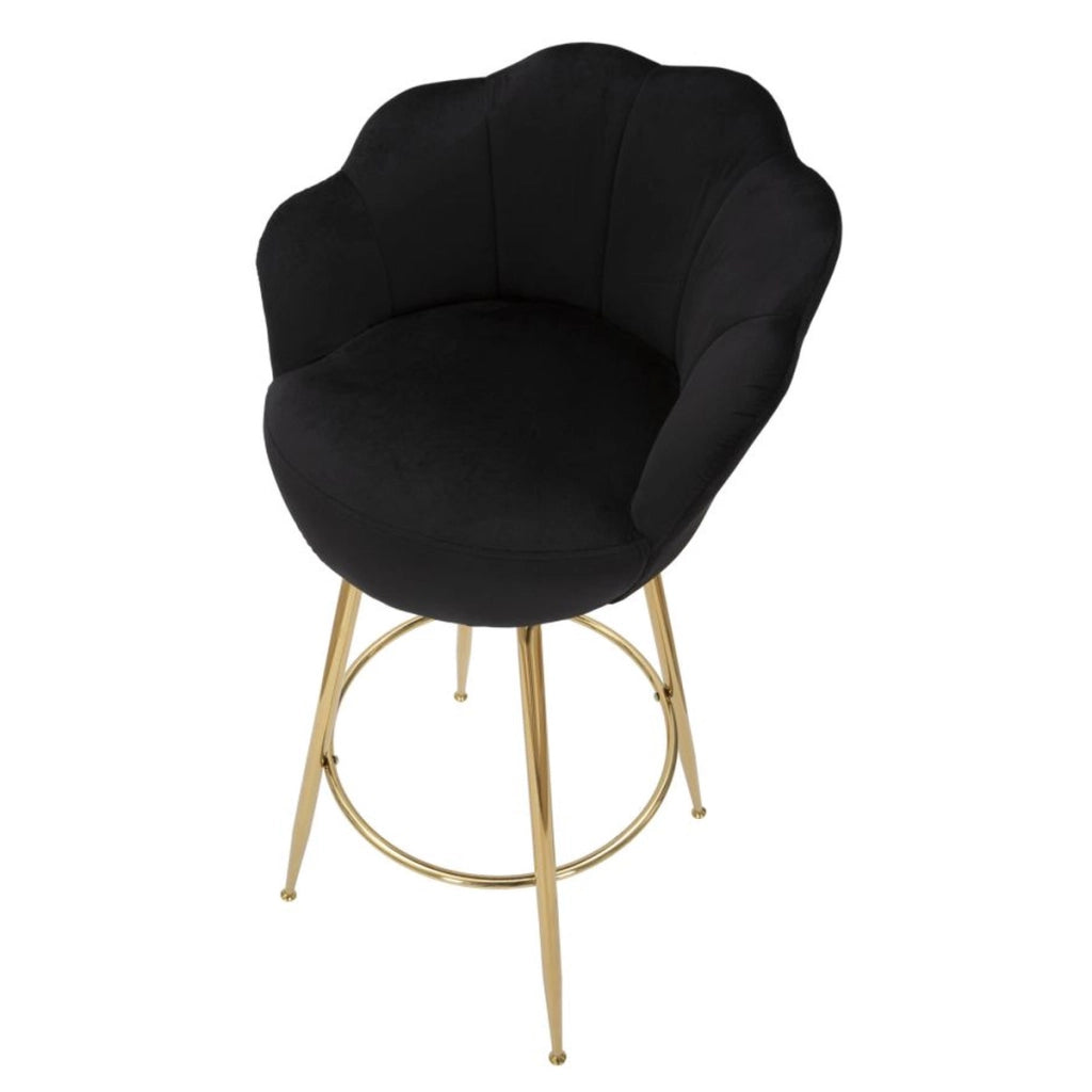Sgabello Alto VKH452, Nero, Metallo, 55x53x110 cm