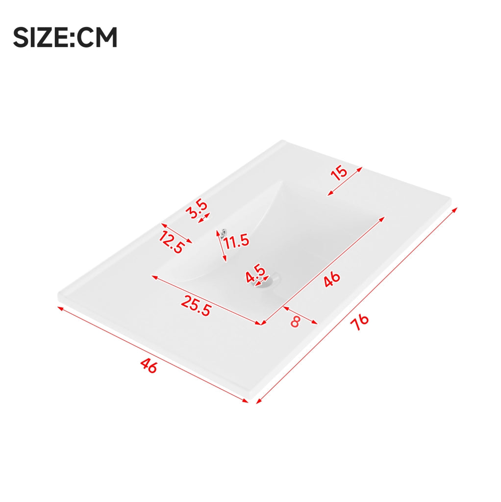 Mobile bagno freestanding 76x46;5x85;5 cm con lavabo in ceramica; 3 cassetti e 2 ante nero HOMVRA