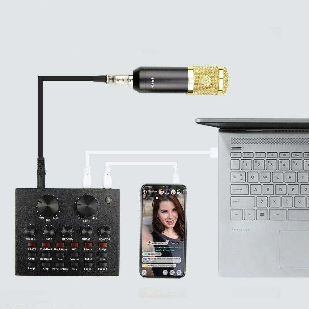 Trade Shop - Scheda Audio Esterna Bluetooth Per Dirette Steaming Mixer Pc Cellulare Dal Vivo -